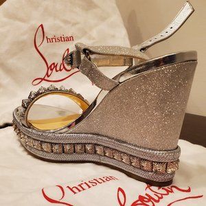 christian louboutin pyraclou 110 pink/silver